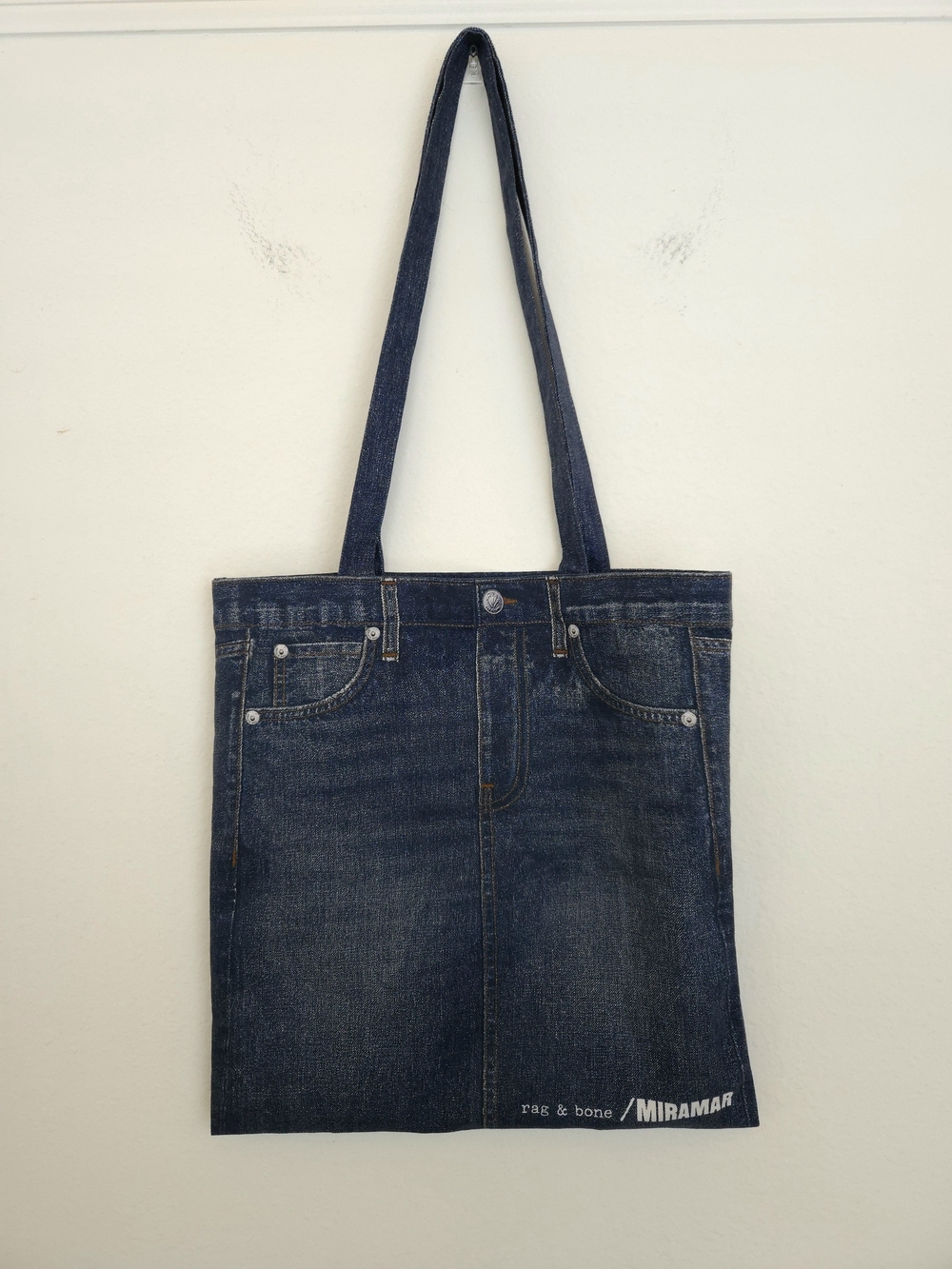 rag & bone Miramar Trompe - L'oeil Dark Blue Denim Tote